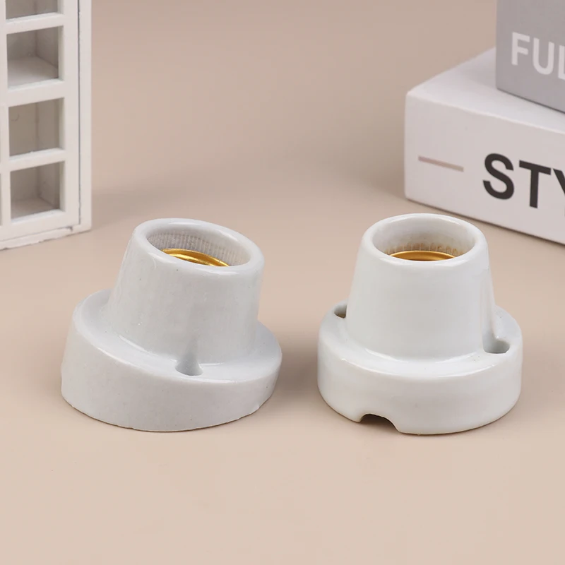 4 Styles High Temperature Resistant All Ceramic Lamp Holder Screw E27 All Copper Core High Quality Ceramic Light Base Holder