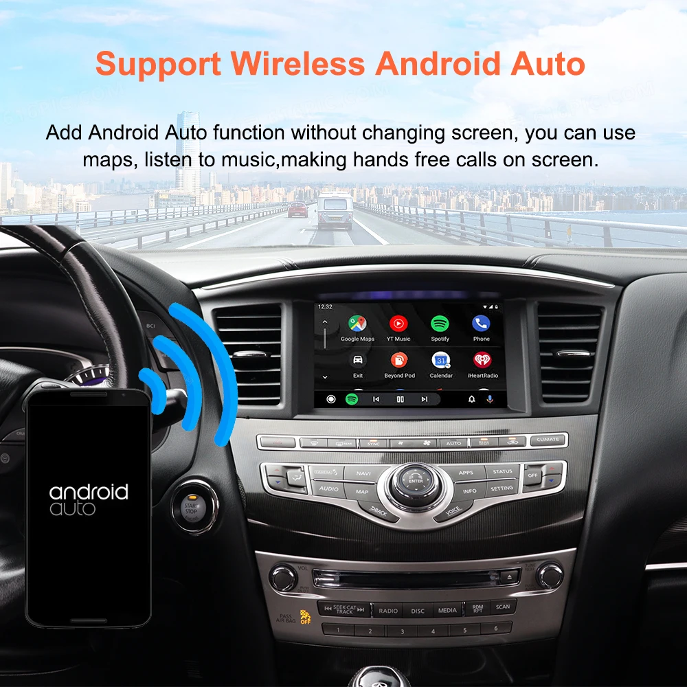 Bonroad Wireless CarPlay-Modul für Infiniti QX60 2019 Nissan Patrol 2018-2019 Android Auto Decoder Box Mirror Link Airplay – Detail 6