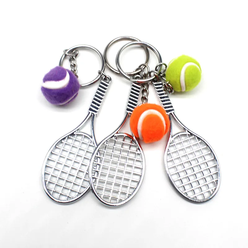 30 Stuks Tennisbal En Racket Model Sleutelhanger Mini Nieuwigheid Handtas Auto Liefhebber Sport