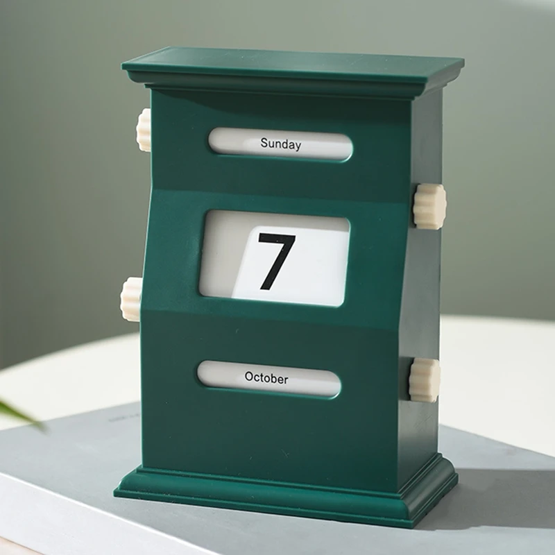 A23F-Calendar Desk Retro Calendar Blocks Desk Date Display Desk Decorations Desktop Decor Date Blocks