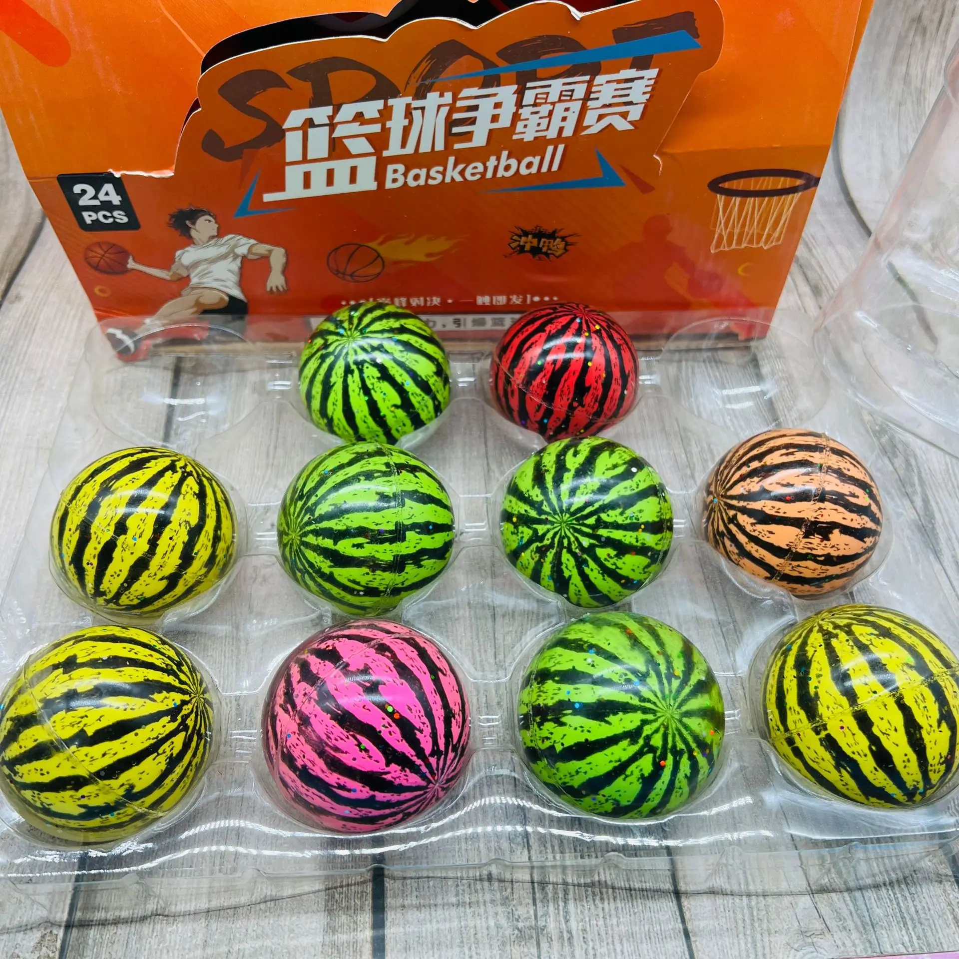 Novelty Funny Simulation Watermelon Bouncy Ball Creative Cute Watermelon Bouncy Ball Children's Outdoor Sports Toy Ball