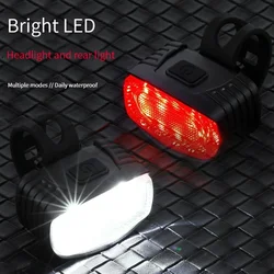 Cycling Bicycle Front Rear Light Set Bike USB Charge Headlight Light MTB Waterproof Taillight LED Lantern Bicycle Accessories