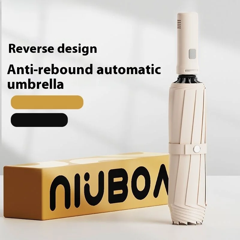 Automatic Reverse Fold Umbrella Step-Close Large Windproof Durable Car-Friendly All-Weather Sun/Rain