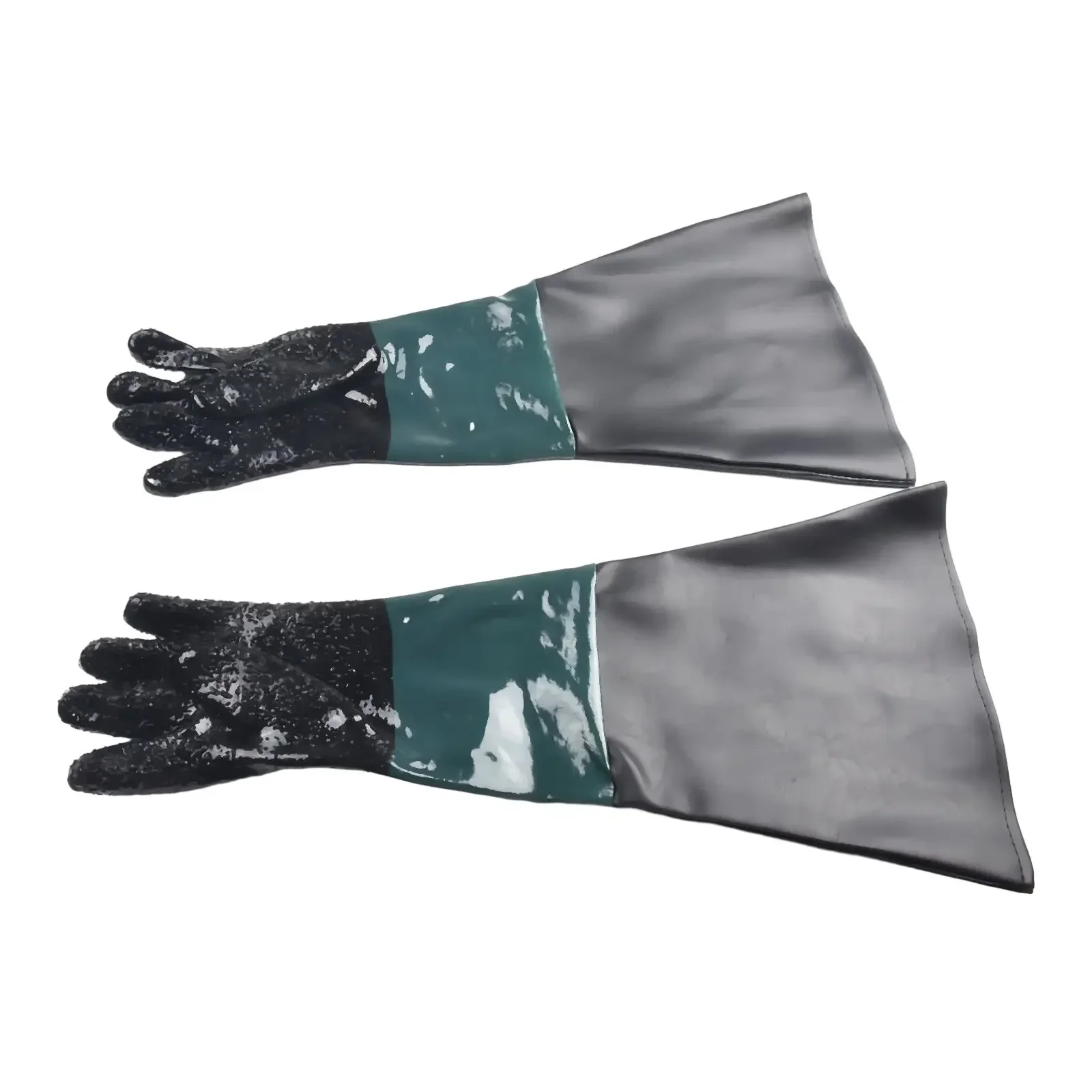 

Gloves Sandblasting Gloves 1 Pair 2pcs 60cm Accessories Green Stitching Black PVC + Cotton Stitching Brand New