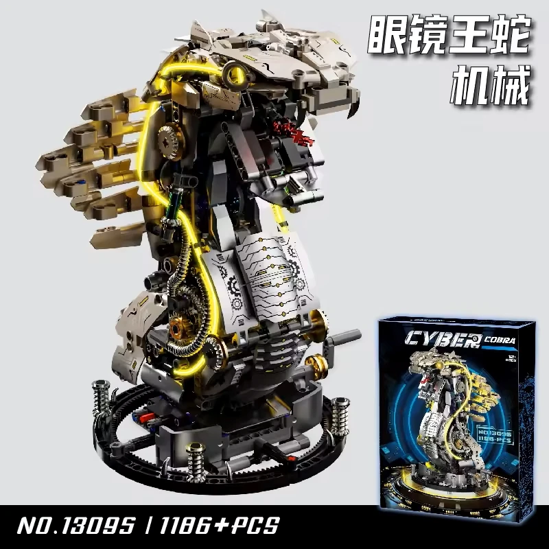 

1186PCS MOC Technical Machinery King Cobra Building Blocks Kit Wild Reptiles Bricks Assembly Model DIY Sets Toy for Kids Gifts