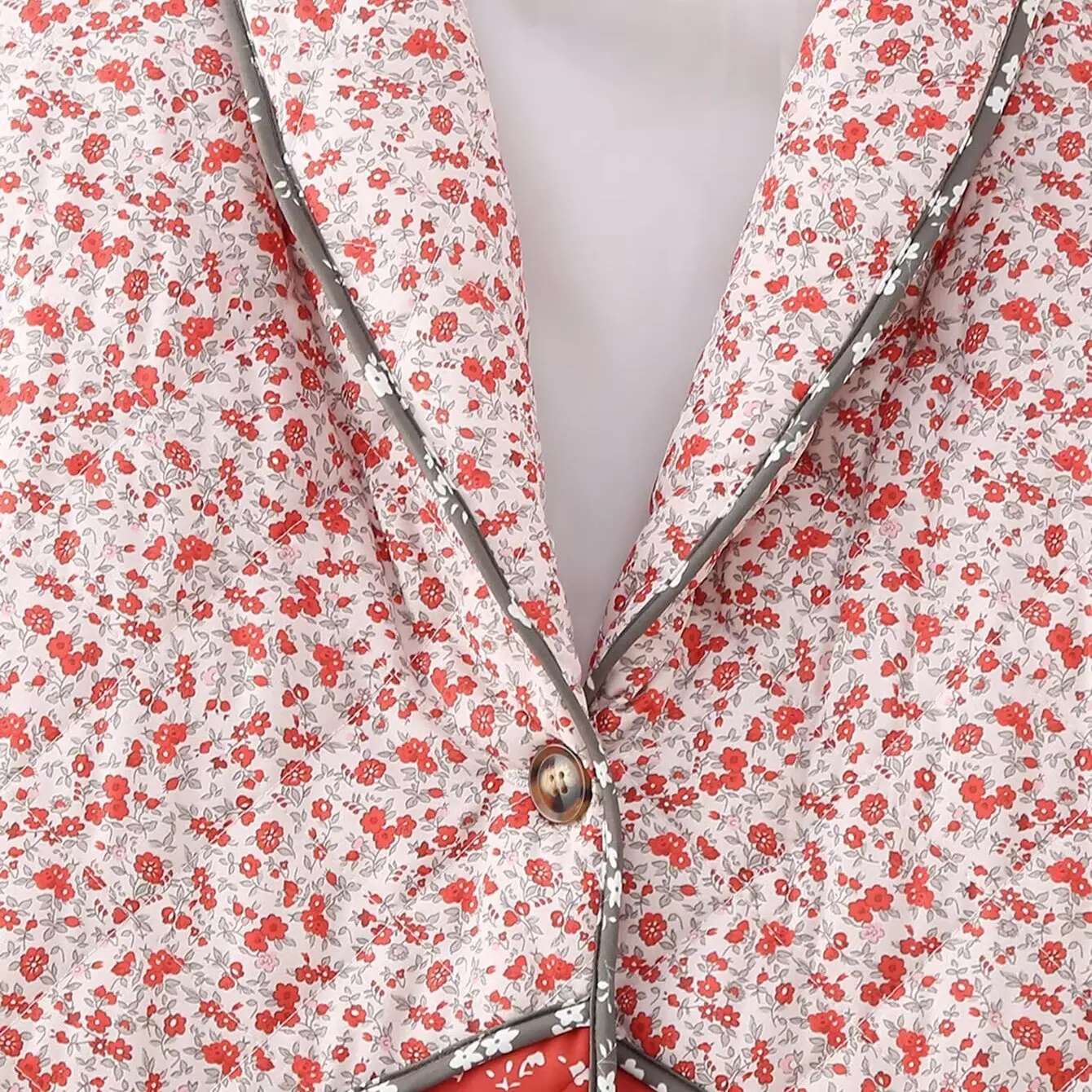 

Faionable Patchwork Cotton Jaet Women's Street Sle Autumn New Arrival All-Match Design Floral Print Hooded Zipper Closure