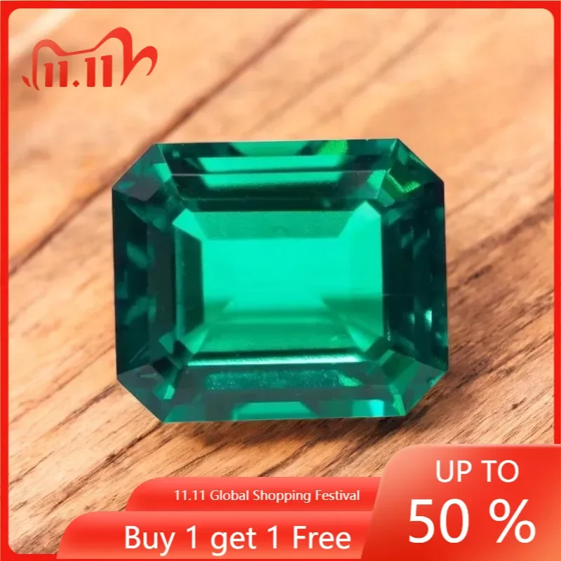 

Hydrothermal Colombia Emerald Rectangle Shape Size 10x12mm For Diy Jewelry Making Materials Selectable AGL Certificate