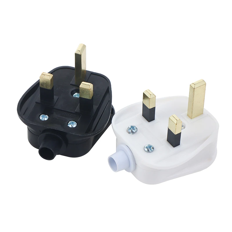 Removable Power Plug Type G White Black 3 Pin UK Mains Plug 13A Appliance Assembly Power Cord Fuse Wiring Connector