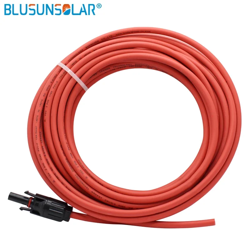 1 Pair M/F  Solar Cable Connector Solar PV Cable Copper Wire with  Connector Extension Cable 6/4/2.5 Mm2 10/12/14 AWG