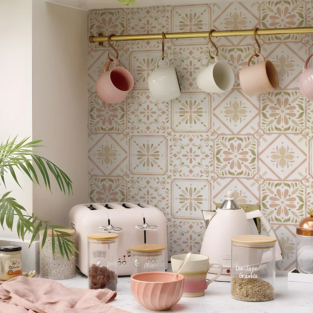Autocollants de carreaux marocains auto-adhésifs, autocollant d'interconnexion peler et coller, dosseret de cuisine étanche, décoration murale pour la maison, 7,87x7,87 po