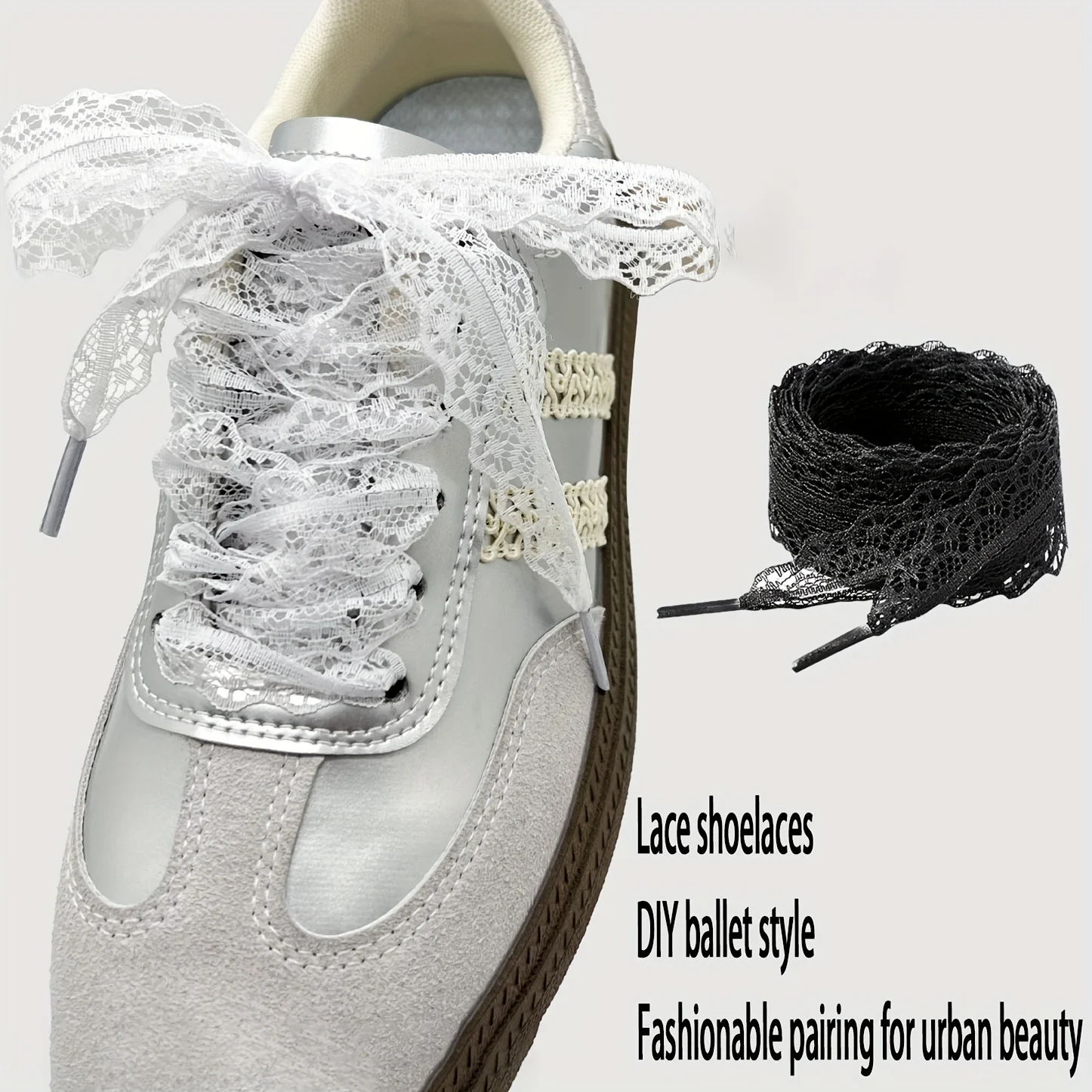 5pairs Lace Shoelaces - Black And White Two-color Lace Shoelaces - For Sneakers & Sports Shoes - Suitable for Everyday Wear
