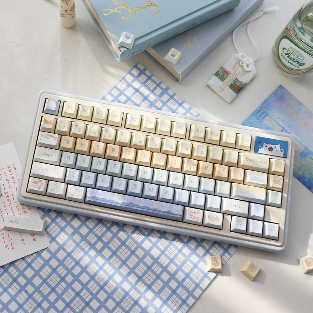 95 คีย์โปรไฟล์เชอร์รี่ PBT Keycaps Spark Conference Theme Key สําหรับคีย์บอร์ด 61/64/68/75 คีย์ AULA F75 KeyCap