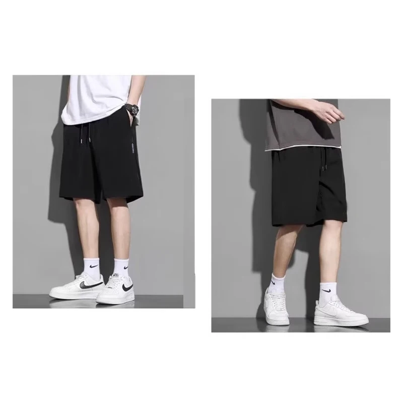 Summer New Youth No Ironing Shorts Mid Waist Sports Casual Loose Shorts