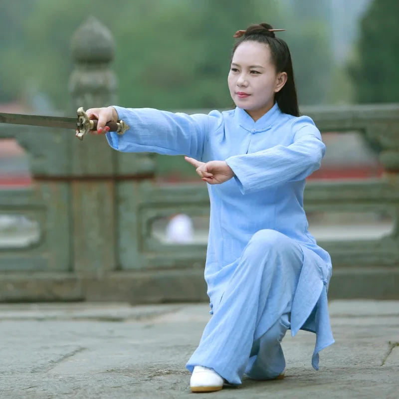 

Wushu Clothing Kung Fu Dress Tai Chi Clothes Martial Art Uniform Linen Women Kun Master Breathable Multicolor 2023 New Style