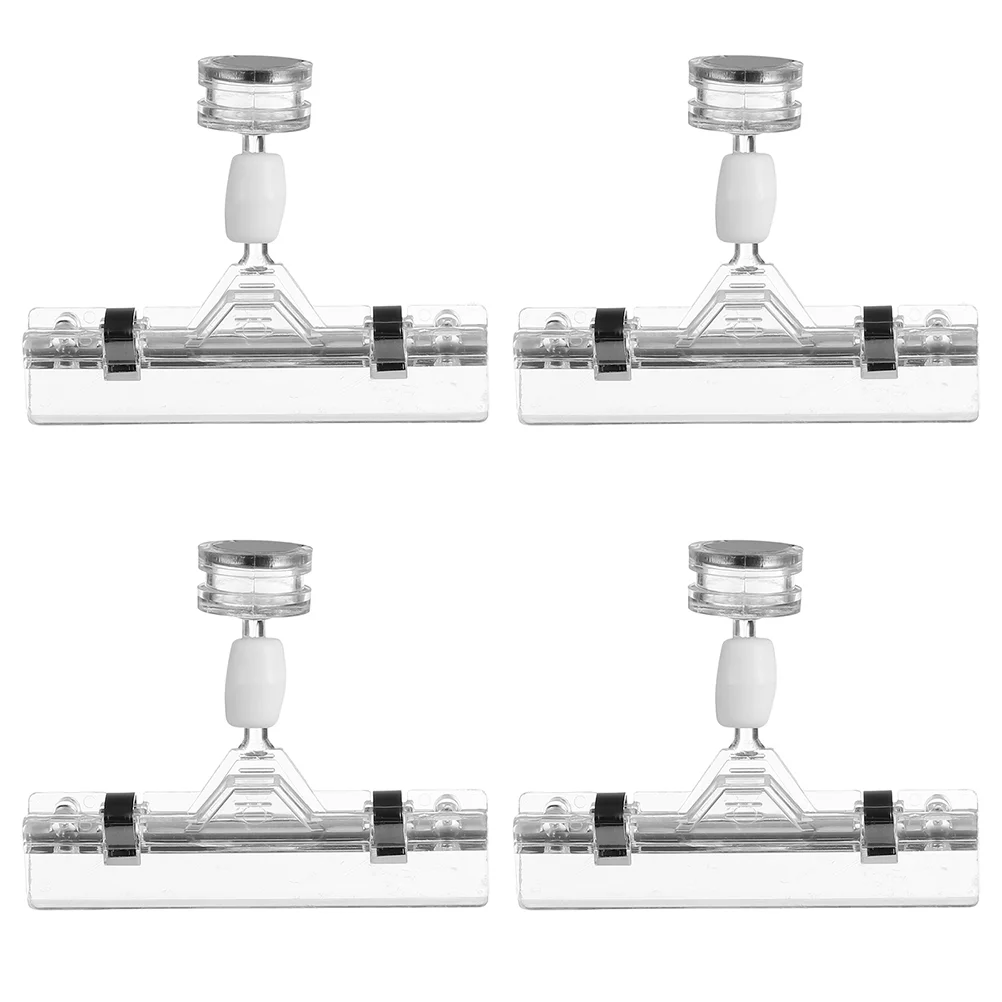 4 Pcs Promotional Price Tag Holder Labels Supermarket Sign Clamp Shelf Display Stand Stainless Steel Magnet for