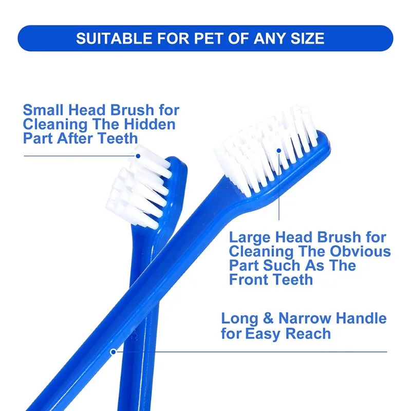 

SEWS-Pet Supplies Dog Oral Hygiene Tool- Double-Ended Toothbrush Dog Paw Brush 60 Heads, Pet Teeth Cleaning