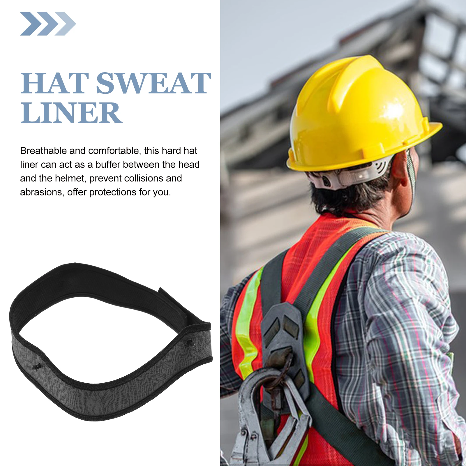 

3Pcs Hard Hat Sweatbands Liners Breathable Pu Cotton Sweatband Padding for Construction Safety Helmets