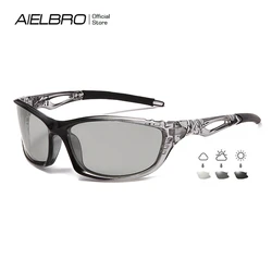 AIELBRO Photochromic Cycling Glasses Polarized Cycling Sunglasses Outdoor Sports Bike Bicycle Goggle Men Sunglasses