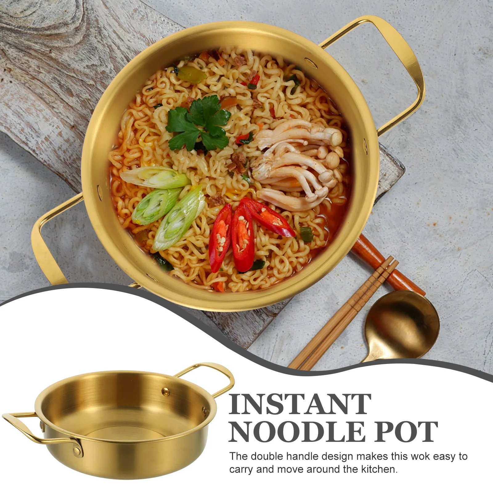 

Hotpot Frying Pan Stainless Steel Pans Wok Cooking Kitchen Soup Deep for Cooker Pots