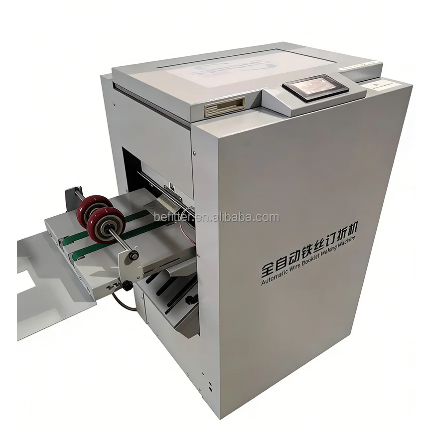A3 A4 Book Binding Folding High Speed Automatic Adjustment Wire Stitching Booklet Maker Machine With Hohner Head