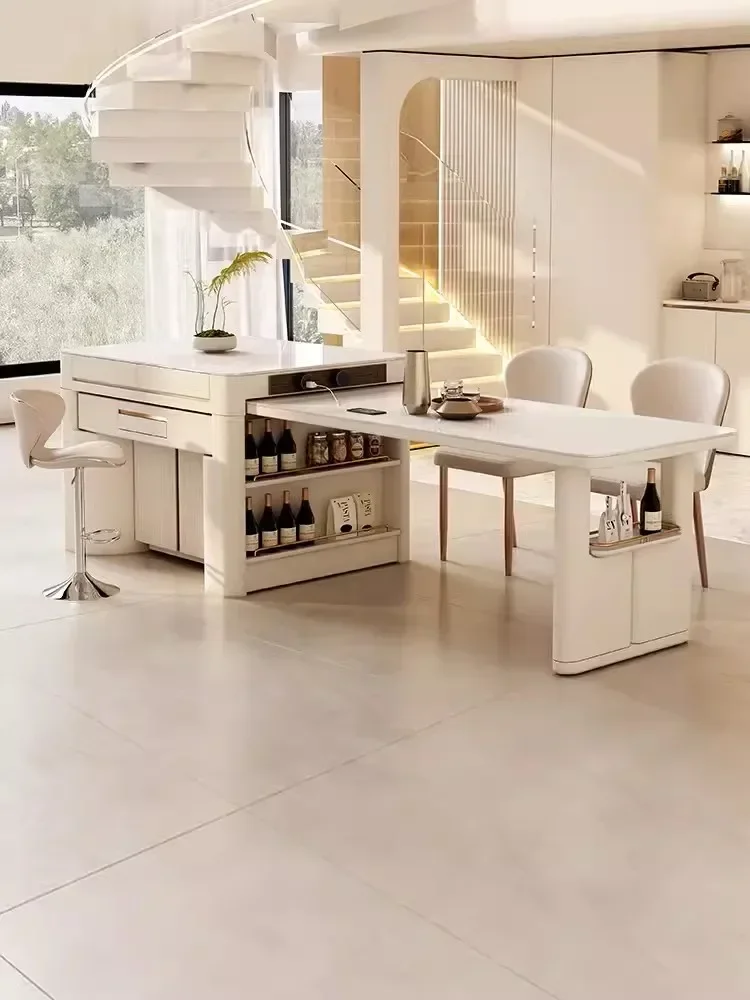 

Fully automatic dual-purpose rock plate island platform that combines a mahjong table and a dining table