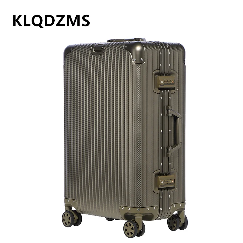 KLQDZMS Cabin Suitcase Full Aluminum Magnesium Alloy Boarding Box Business Trolley Case 20