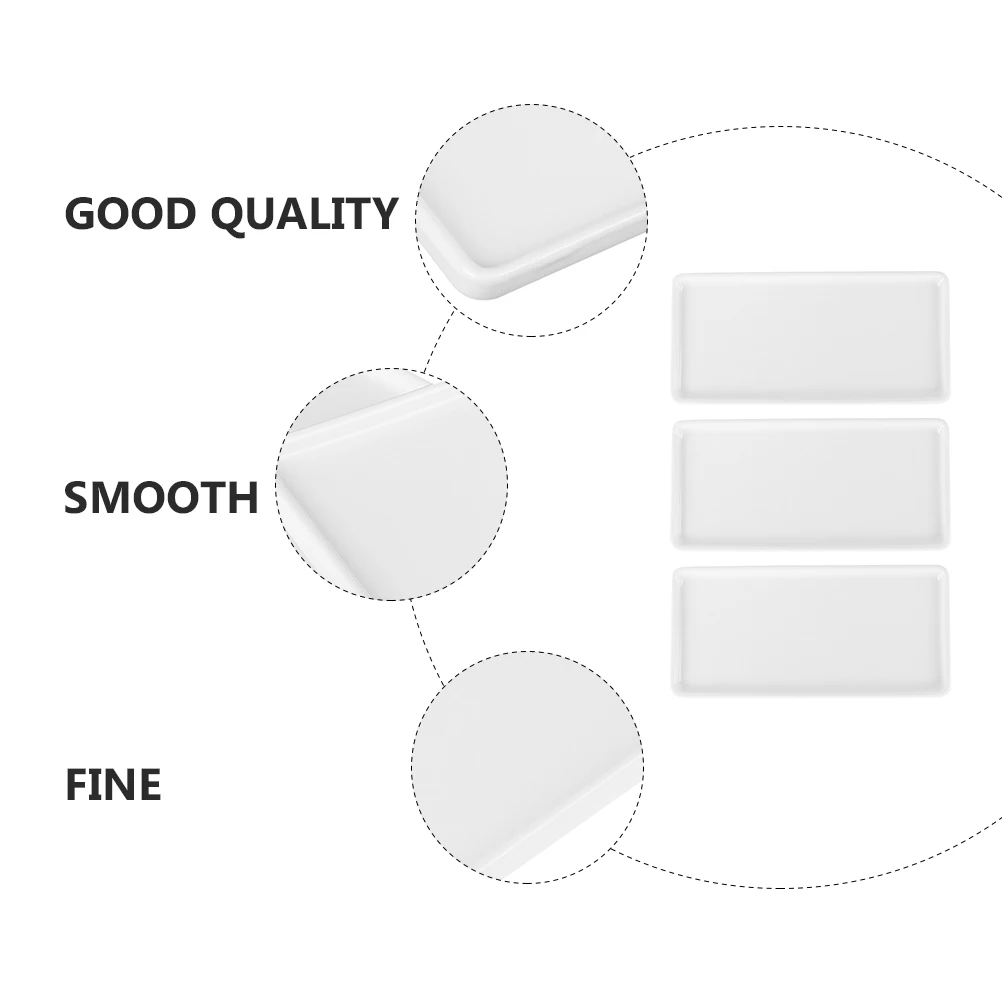 

3Pcs Exquisite Bathroom Ceramic Tray Rectangle Small Stand for Makeup Brushes Keys Cups Household Decor Ceramic Storage Tray