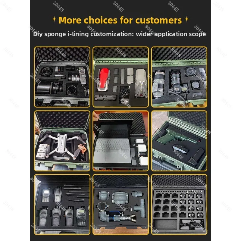 Military Green Shockproof Thickened Protective Box Plastic Tool Box Precision Equipment Instrument Safety Protection Aviation