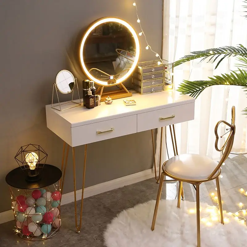 Dresser Light Luxury Delicate High Quality Makeup Mdf Wood Vanity Dressing Table