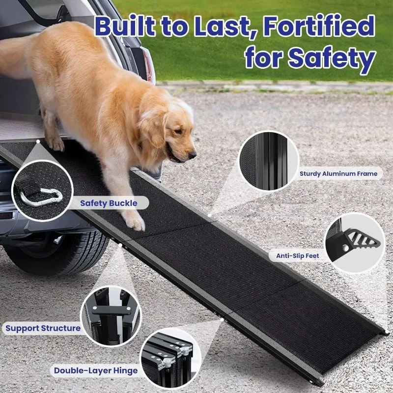 Pet Ramp for Large Dogs with Non-Slip Rug Surface Dog Ramp for Car  Extra Long Folding Dog Ramps
