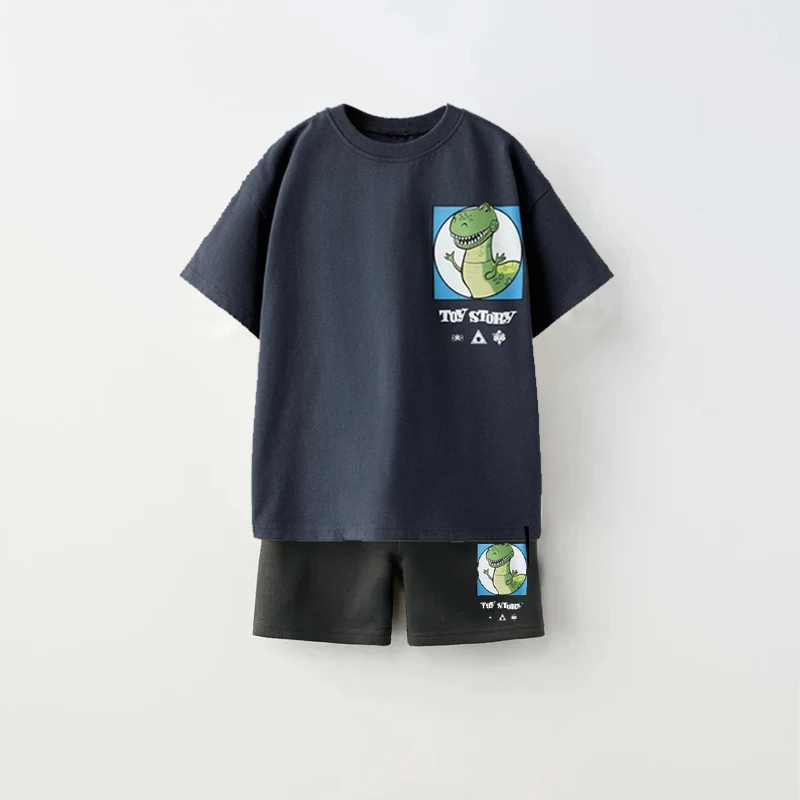 Mickey Mouse Suits Child New Fashion Costume T-shirt+Shorts Thin Tees Shorts Boys And Girls Loose Casual Short Sleeve Outfits