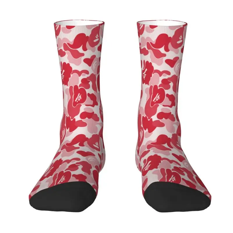 Calcetines de vestir unisex con estampado 3D divertido de camuflaje para hombre de camuflaje femenino rosa personalizado