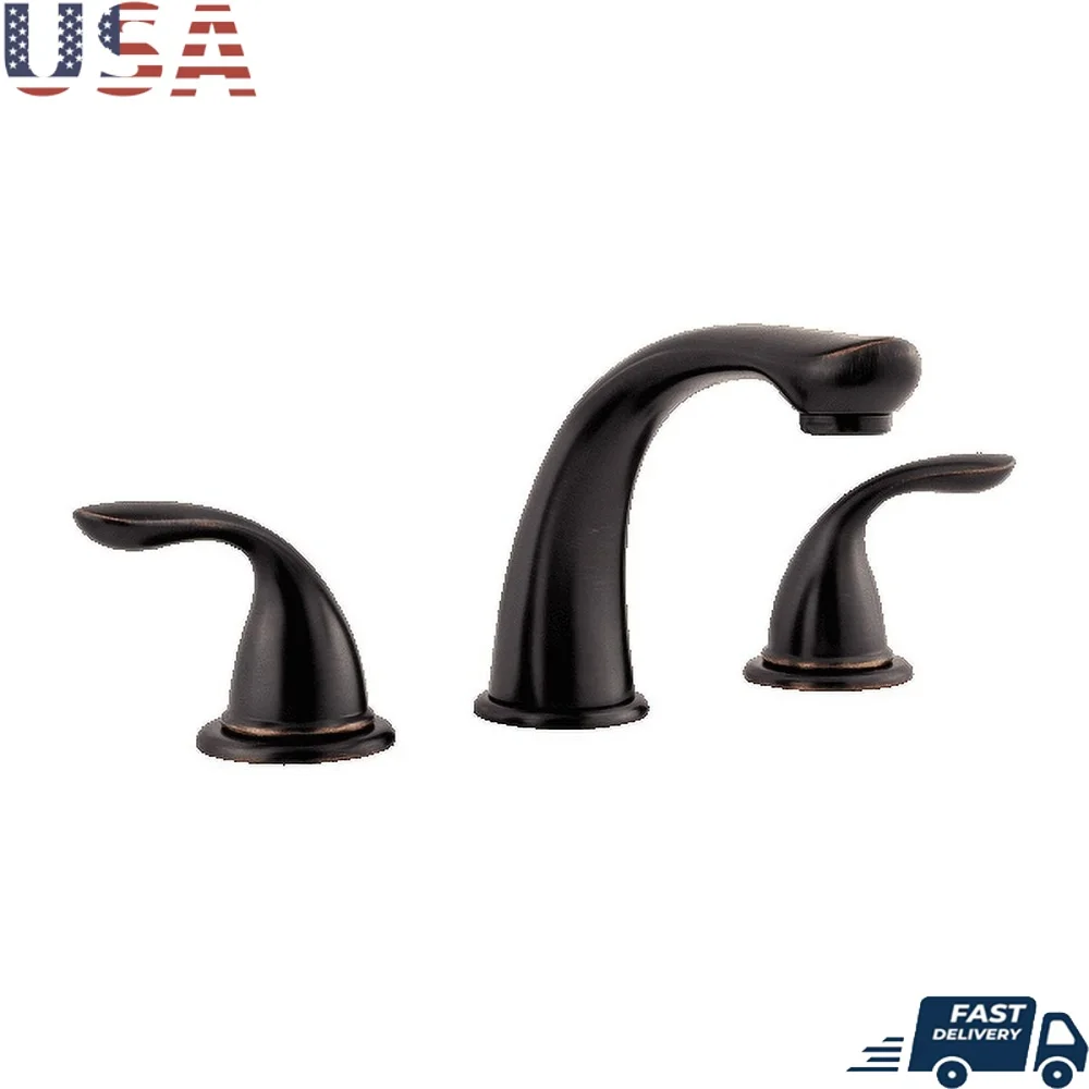 Embellecedor de bañera romana de 2 asas, válvulas de disco de cerámica con boquilla de arco alto de bronce toscano, instalación de 3 orificios, juego de grifos compatible con ADA