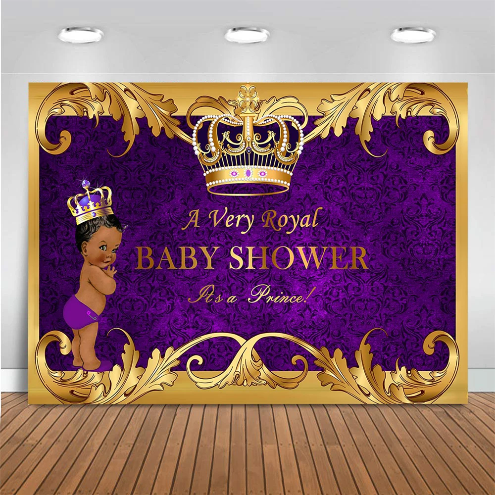 Mocsicka Royal Theme Baby Shower Backgroup Portrait Birthday Party Prince Princess Child Cake Smash Banner Prop Photostudio