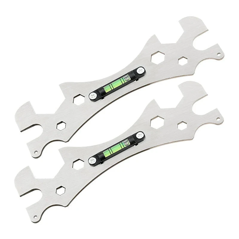 

2 Piece Bathroom Multi-Function Wrench Scale Tool Kit Special Wrench Tool With Horizontal Shower Faucet Installation Silver