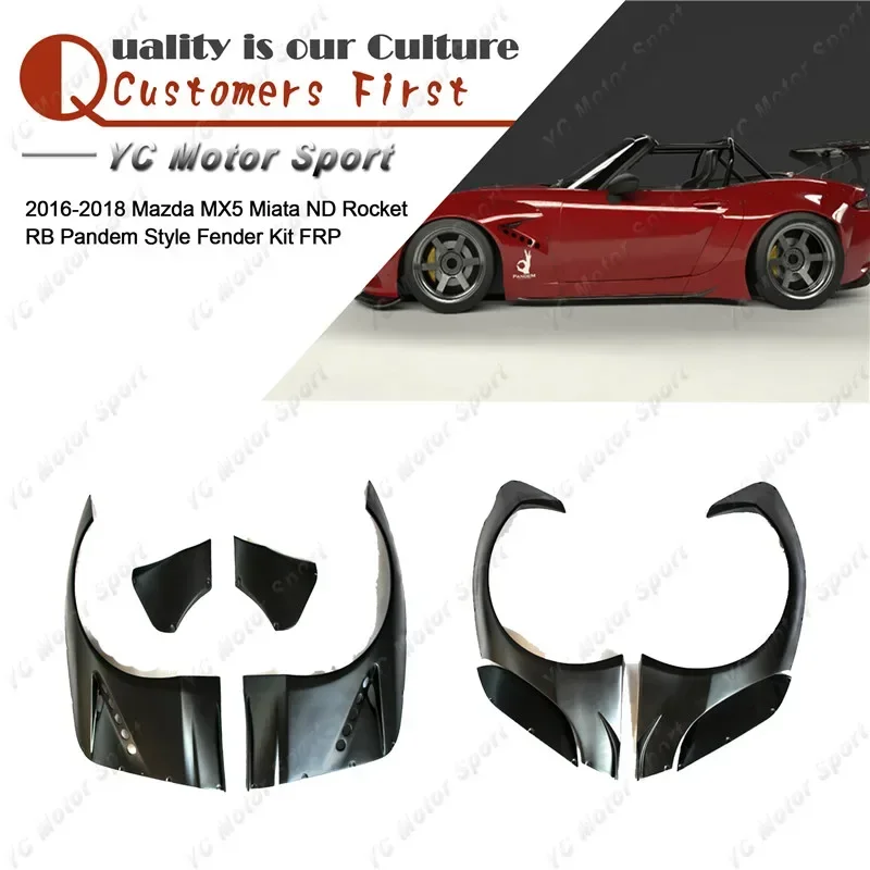 

FRP Fiber Glass PD Style Fender Kit 8pcs Fit For 2016-2018 MX5 Miata ND RB +40mm Front Fender +80mm Rear Flares
