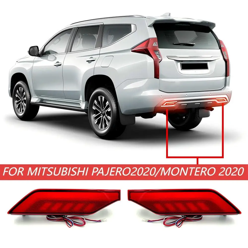 For Mitsubishi Pajero Montero Sport 2020 LED Car Rear Bumper Light 3 Functions Driving Tunning Braking Waterproof IP67 Red Somke