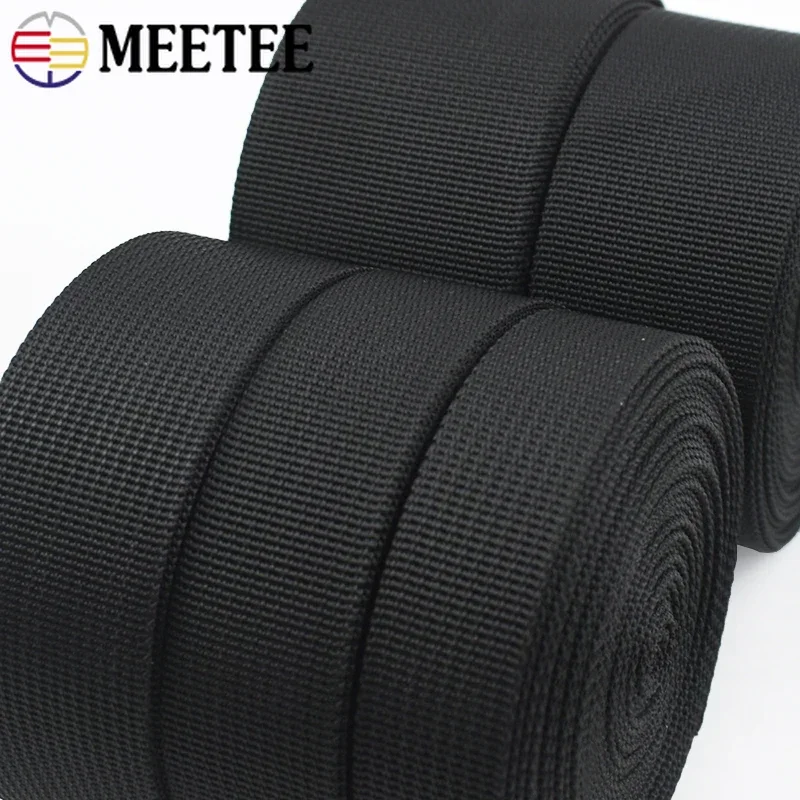 

2/5/10M Meetee 20-50mm Nylon Webbing Bands 1mm Thick Ribbon Band for Bag Strap Clothes Binding Tape DIY Sewing Accessories