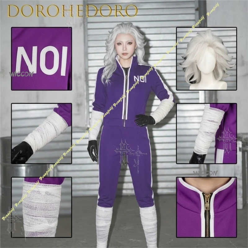 Disfraz de Cosplay NOI de Anime Dorohedoro, Ropa Deportiva Morada con Vendaje Gratis, Estilo Multicharacter, Apto para Uso Diario y Halloween