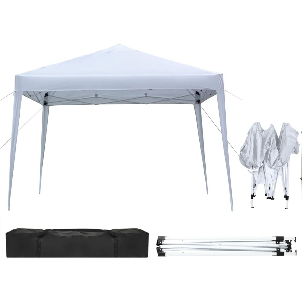 Tienda de campaña con dosel para exteriores Ez Pop Up de 10x10 pies, tienda instantánea comercial portátil con bolsa de transporte para fiestas, bodas, cumpleaños, eventos de barbacoa
