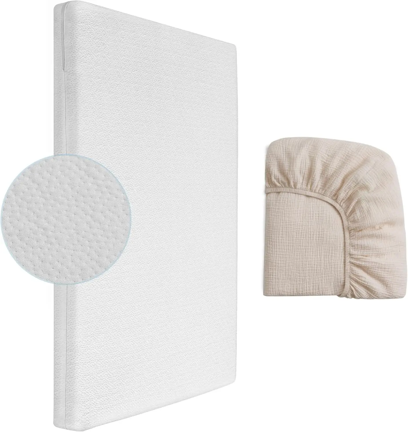 

Mini Crib Mattress, 2-Stage Dual Firmn With High Density Support Foam And Cooling Gel Memory Form, 38 X 24Inch Mini Mattr For