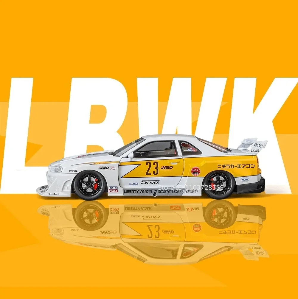 1:24 Tourbillon GTR S15 Modell Sportwagen Spielzeug Legierung Druckguss Sound Licht Türen geöffnet Stoßdämpfung Ornament Supercar für Kinder – Detail 12