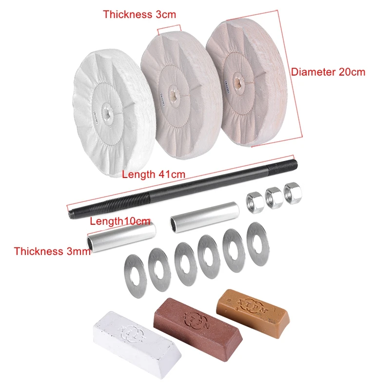 Polisher wood spin wood lathe 8 inch wool cloth wheel polishing wax pipe shaped polishing