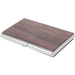 Business Card Case Cards Convenient Holder Name Office Container Organizer Storage Wood Aluminum Alloy Visiting Travel Calling