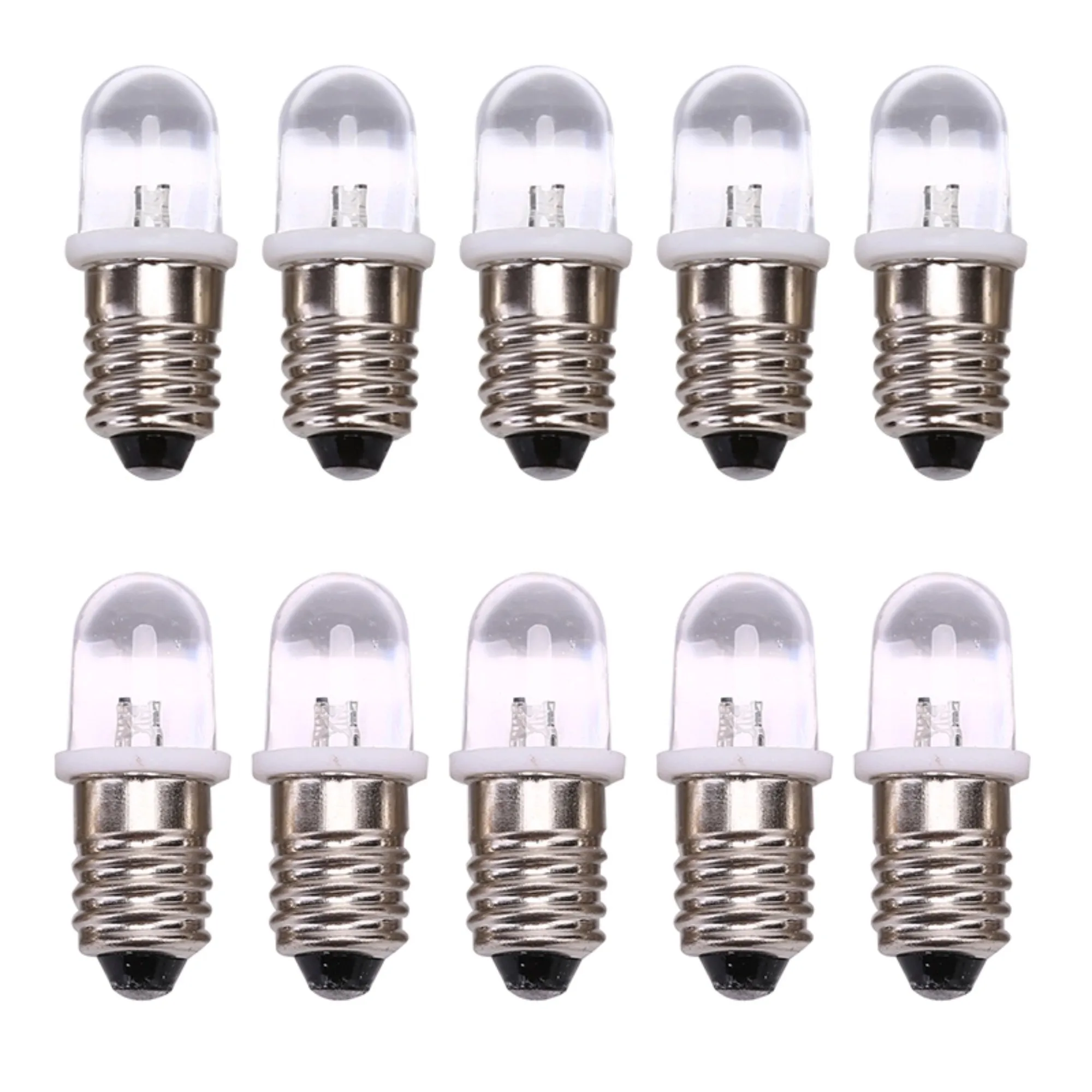 5Pcs 2.8x1cm E10 Led Bulbs DC 3V 4.5V Instrument Bulb Indicator Bulb Flashlight Bulb White/Warm White Light Lighting Accessories