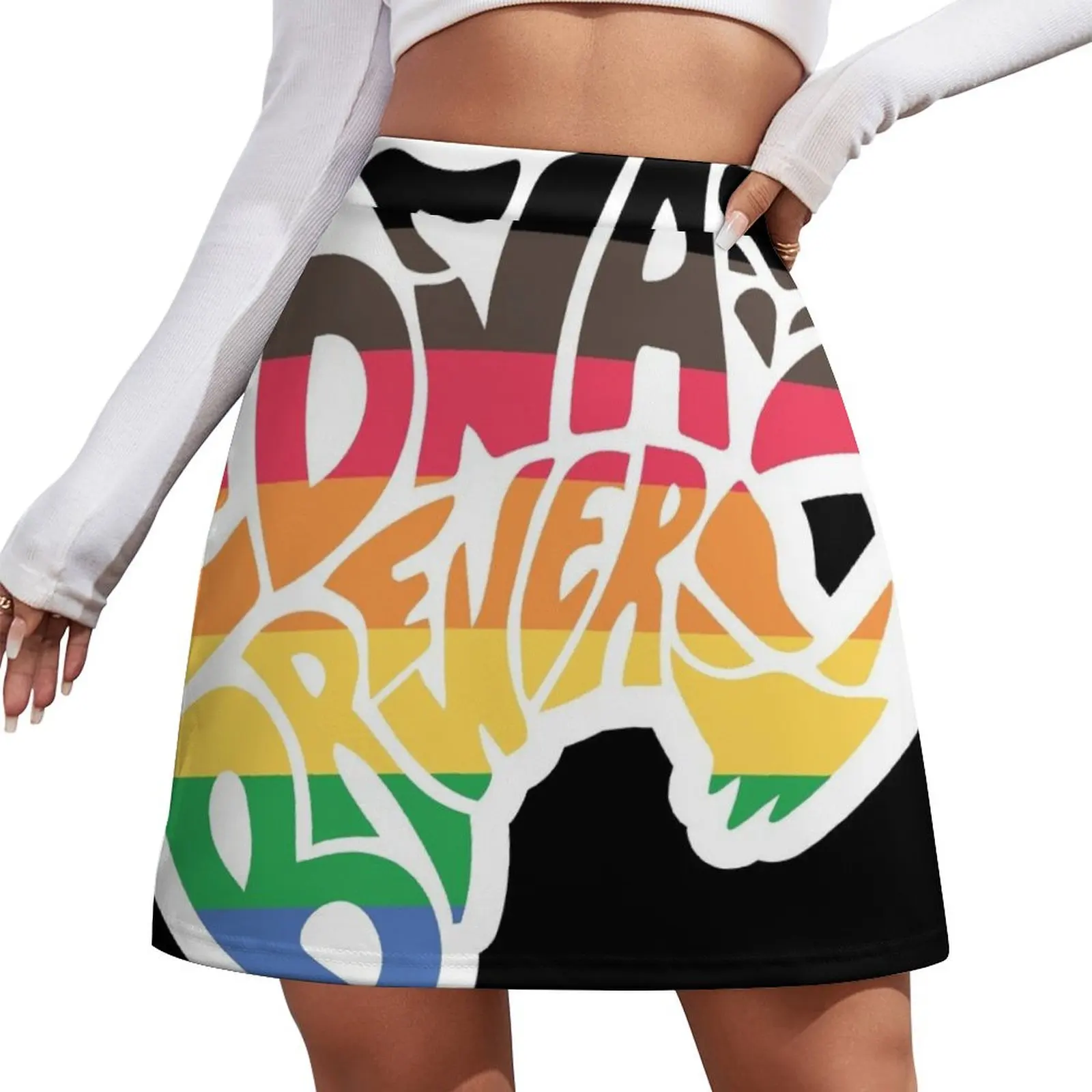 

EBMS Rainbow Panther Mini Skirt chic and elegant woman skirt Women's skirts midi skirt for women