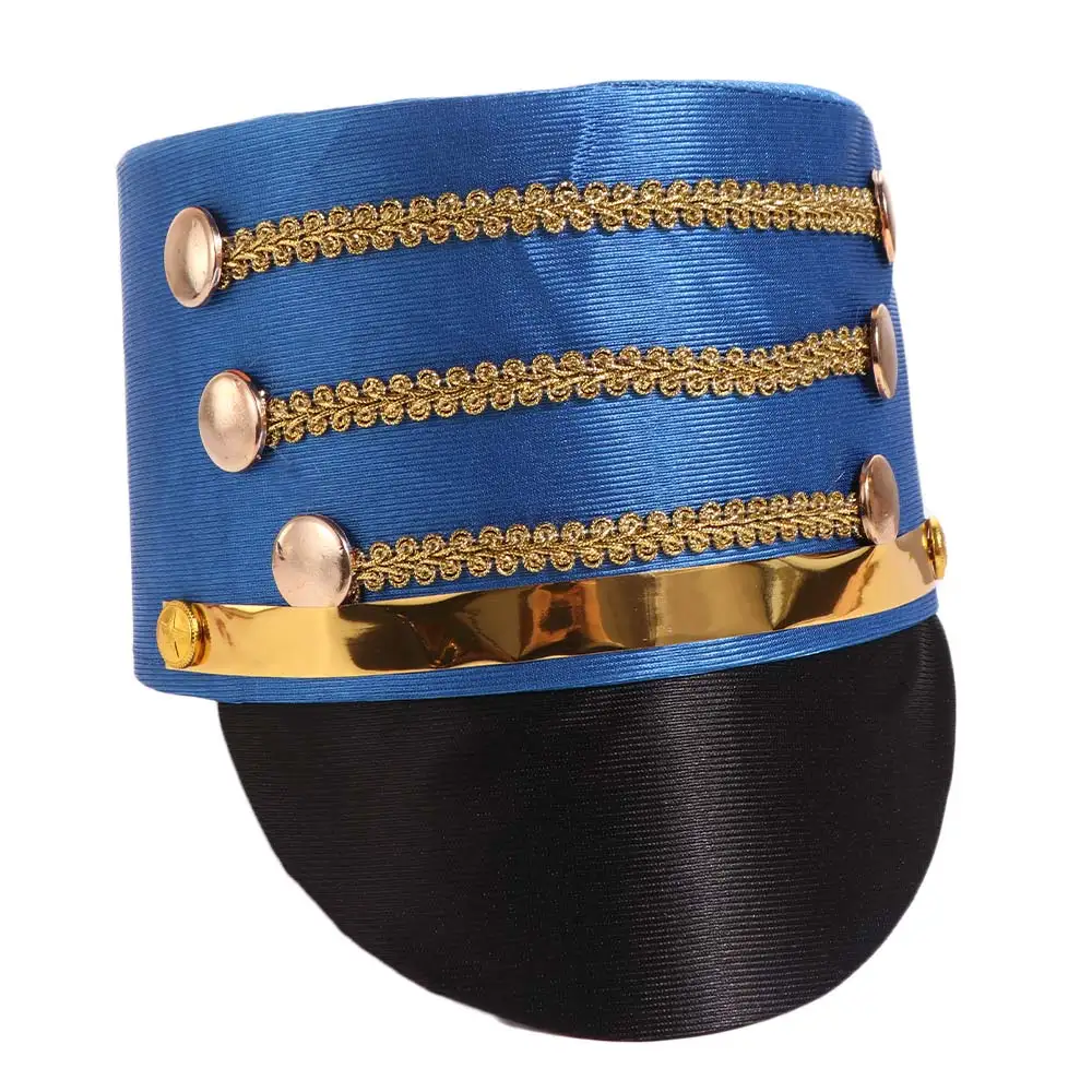 Hat-nutcrackers Marching Band Hat Gold Trim Strips Cosplay Show Drum Major Master Hats Photography Themed Party Soldier Top Cap
