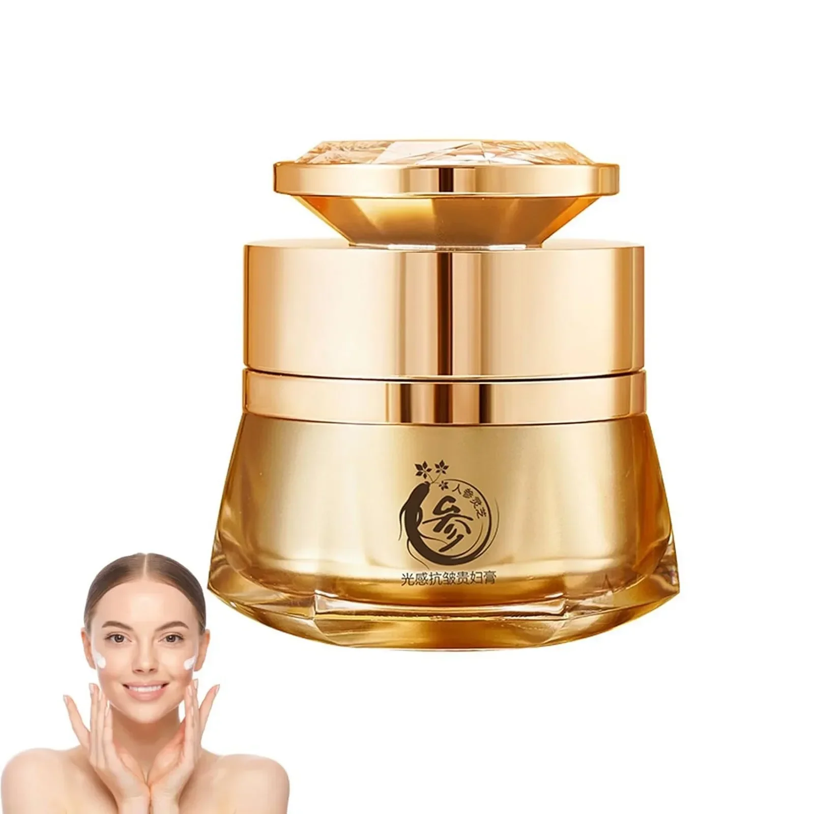 Ginseng Ganoderma Antiarrugas, Ginseng Facial para Piel Seca y Envejecida, Reafirmante, Antienvejecimiento, Reduce las Líneas Finas
