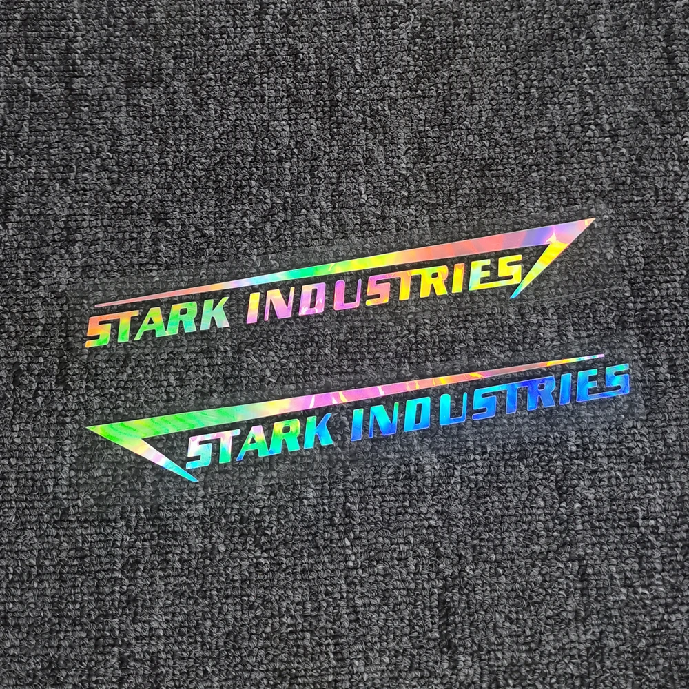 2PCS Car Stickers Stark Industries Reflective Decoration For Hood Headlights Trunk Bumper Windshield Door Motorcycle D30