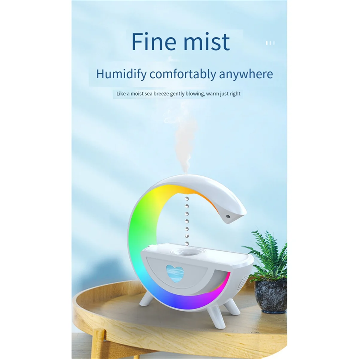 Anti-Gravity Air Humidifier 350ml with Bluetooth 5.0 Speaker RGB for Home Office Humidifier